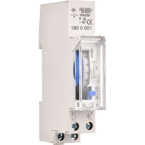 Mechanischer 24-stunden-timer – Programmierbar (15–30 Min.) – Din-schienenmontage – Integrierter Ni-mh-akku – Ac 220–240 V – Max. 16 A
