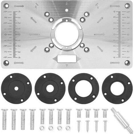 700c Aluminium-frästisch-einlegeplatte – 4 Einlegeringe – 235 Mm X 120 Mm X 8 Mm – Für Werkbänke