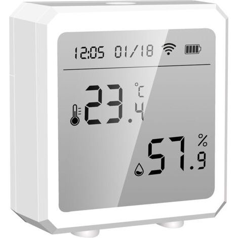 Tuya Smart Wifi Innentemperatur- Und Luftfeuchtigkeitssensor-hygrometer-thermometer Mit App- Und Fernbedienung, Lcd-display, Umschaltbarem Temperatursensor (°c/°f), Kompatibel Mit Alexa Und Google Hom