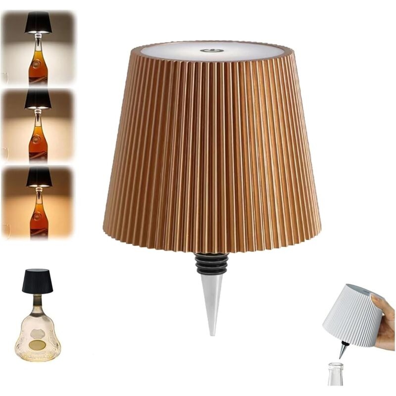 Wiederaufladbare, Kabellose Tischleuchte Mit 1200 Mah – Moderne Led-touch-lampe – Gold Gestreift Für Die Innen- Und Außendekoration