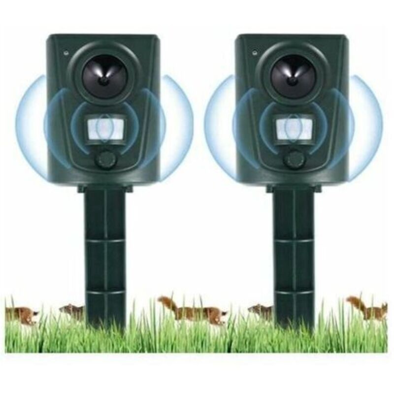 2023 2x Ultraschall-gartenkatzenabwehrgerät, Katzenabwehrgerät Mit Erdspieß Zum Fernhalten Von Hunden, Katzen Und Vögeln, Für Gärten, Felder, Baumschulen, Wasserdicht.