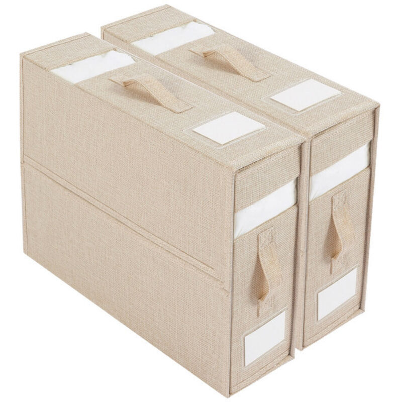 Aufbewahrungsbox Für Bettlaken, 2-teiliger Kleideraufbewahrungsbeutel, Faltbarer Laken-organizer, Platzsparend Unter Dem Bett Zu Verstauen, Kleiderschrank-organizer Mit Etikett Und Griff