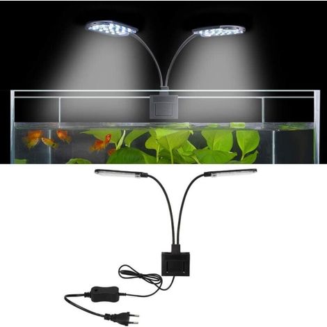 X7 Gemini Led-aquarienleuchte Mit Zwei Leuchtenköpfen, 220 V, 10 W, 1600 Lm, Für Aquarien Von 8-15 Zoll