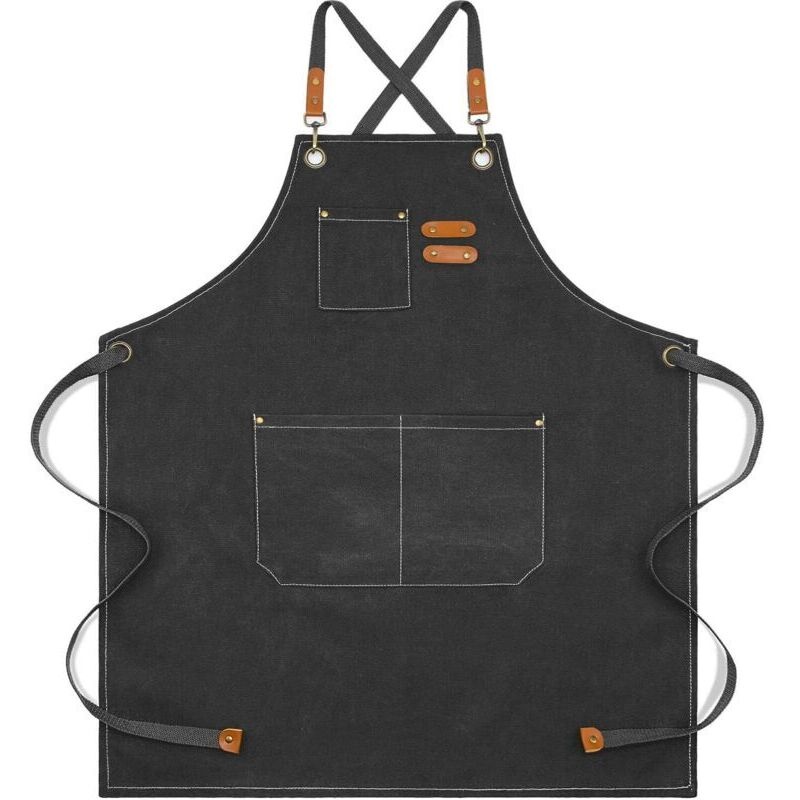 Schürzen Aus Segeltuch, Arbeitsschürzen, Grillschürzen Mit 3 Taschen, Küchenschürzen Für Damen Und Herren, Für Grillabende, Restaurants, Gärten Und Cafés