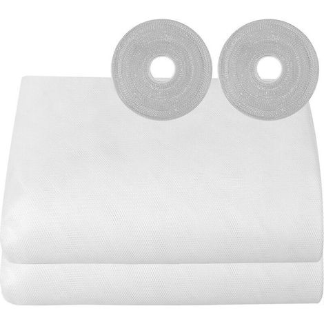 Fenster-moskitonetz 2er-pack 150x200cm Moskitonetz-canvas Für Fenster, Selbstklebend, Verstellbares Insektenschutznetz (weiß).