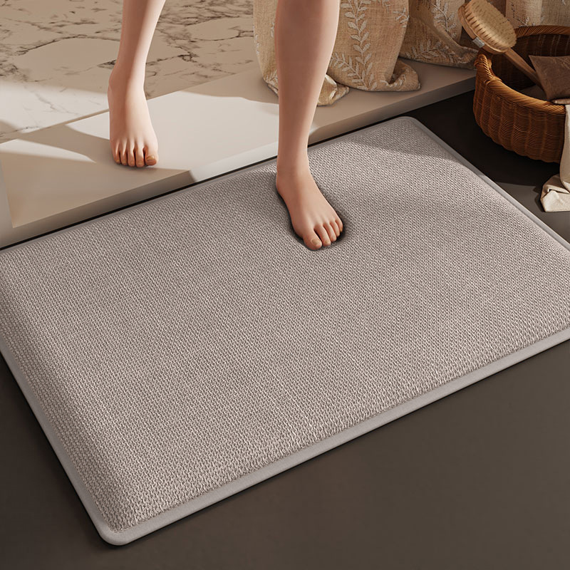 Dickes, Absorbierendes Und Rutschfestes Leinen-badeteppich – Bodenmatte Für Bad, Wc Und Waschküche – Verstärkte Version Mit Memory-stoffweave – Farbe Hafer – 40 X 60 Cm