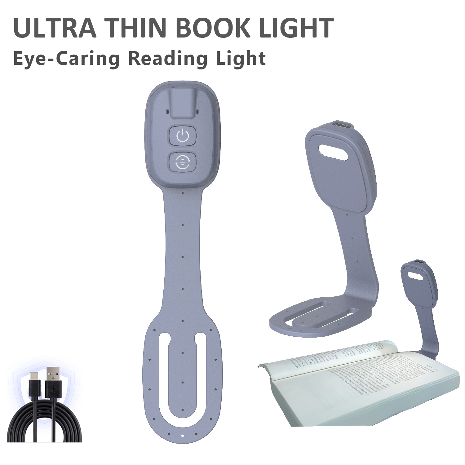 Batterielampe Led Mit Clip, Kompakte Leselampe Und Nachttischlampe Für Büro, Schlafzimmer Oder Reisen – Modernes Grau Design