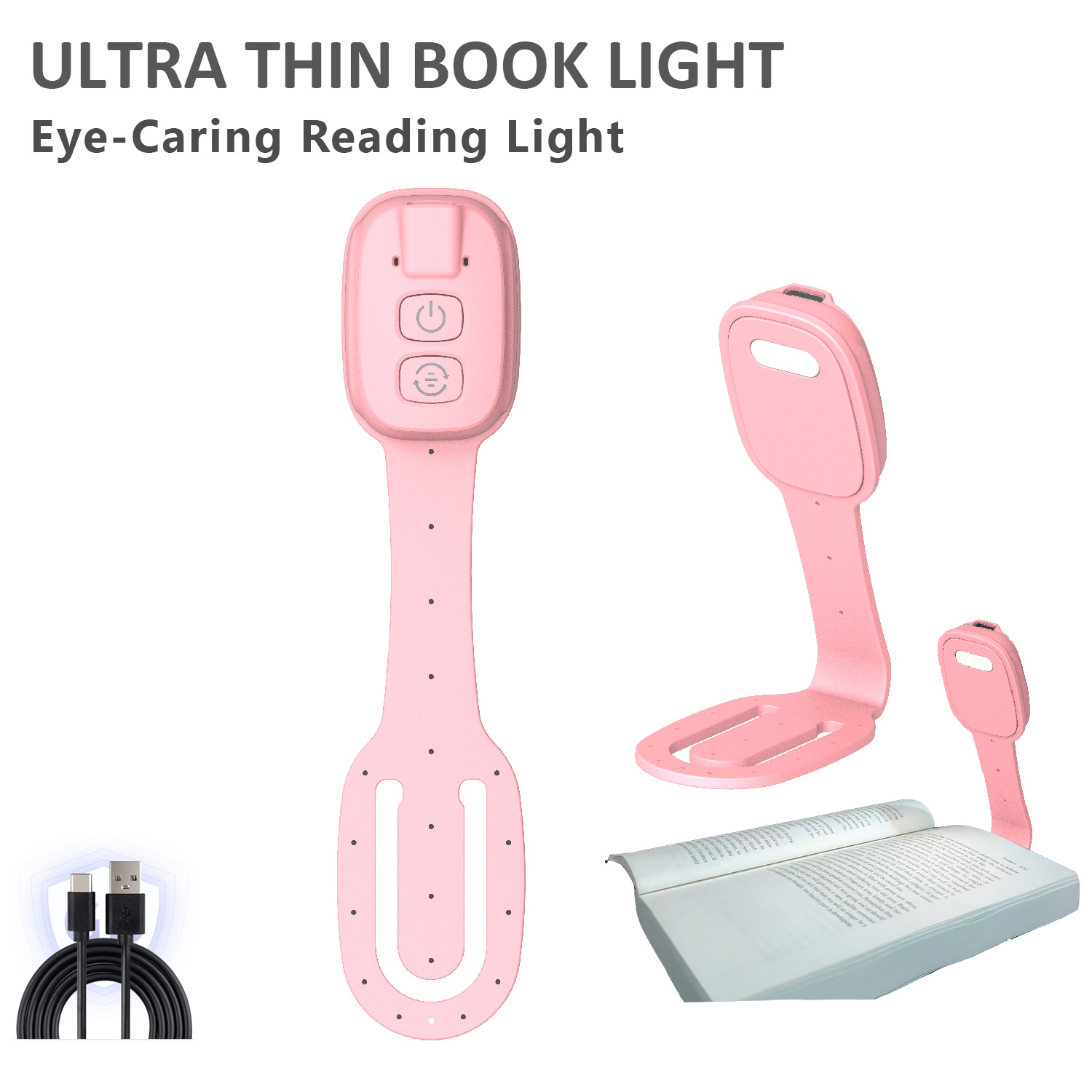 Lesbare Portable Lampe Mit Verstellbaren Clip – Kompakte, Aufladbare Led-lampe Für Büro, Bett Oder Reisen – Modernes Design In Rosa