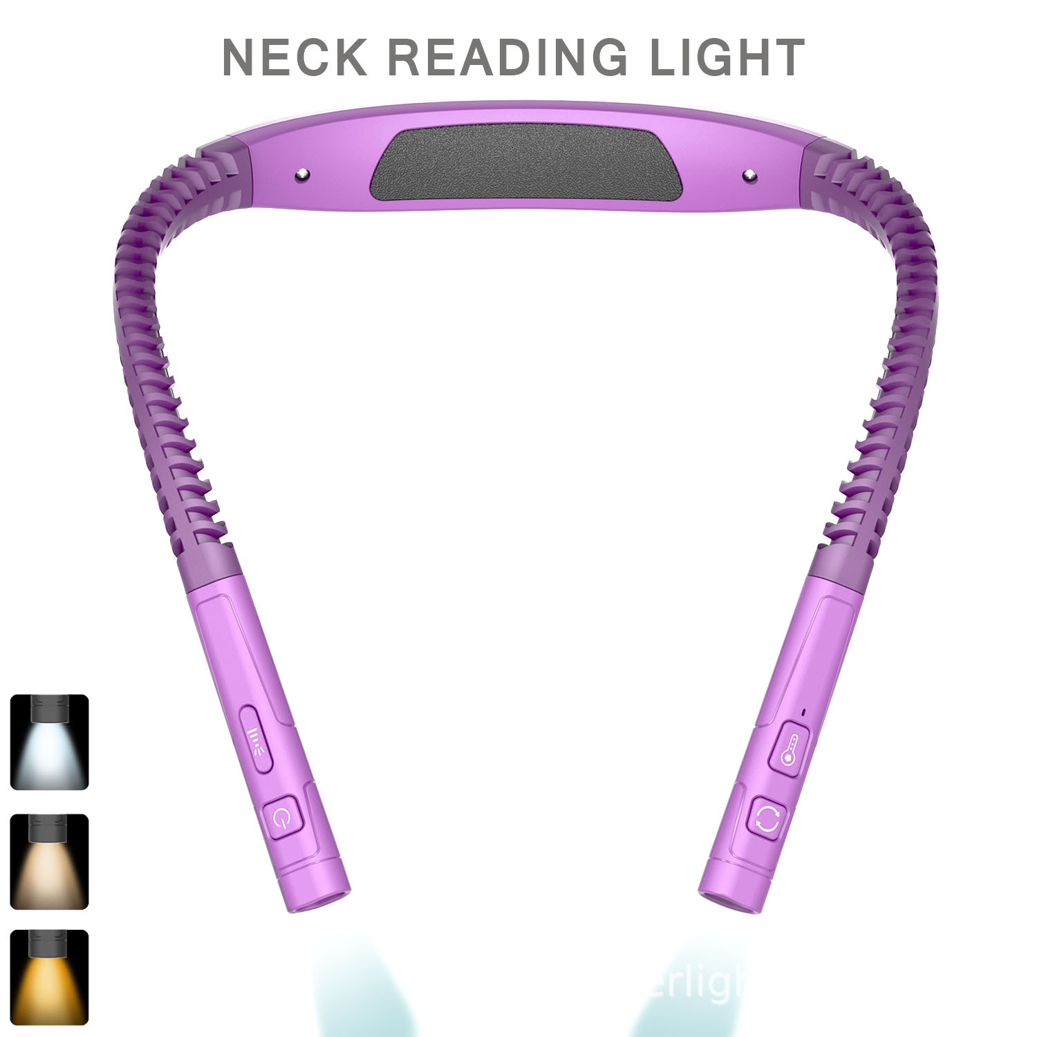 Tragbare Led-leselampe Für Nachtläufe – Ergonomische Nackenlampe, Leicht Und Usb-ladbar, Ideal Für Sportler, Studenten Und Reisende – Violette Ausführung