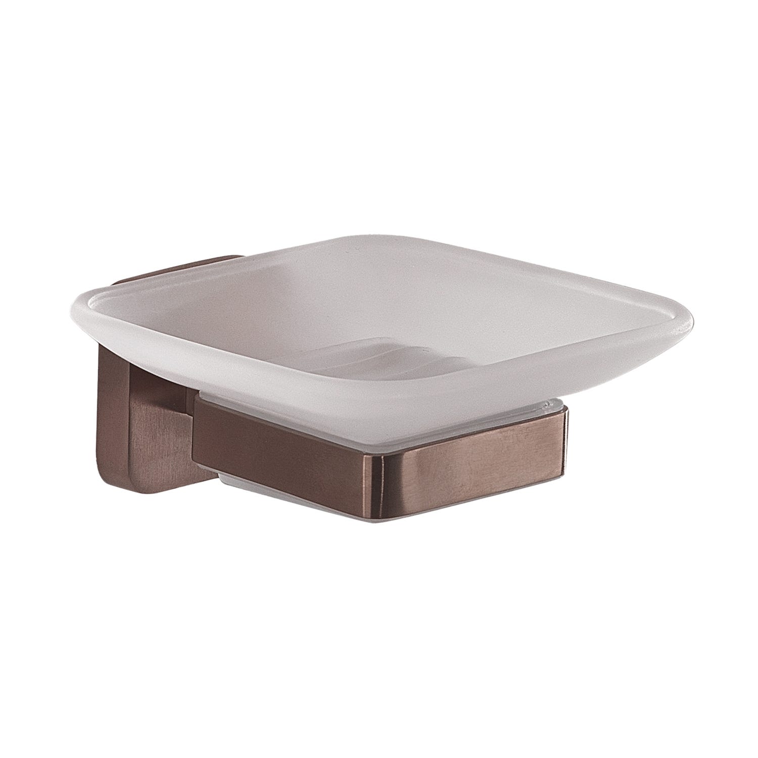 Wandseifenschale In Roségold Aus Edelstahl Und Satiniertem Glas Tahiti