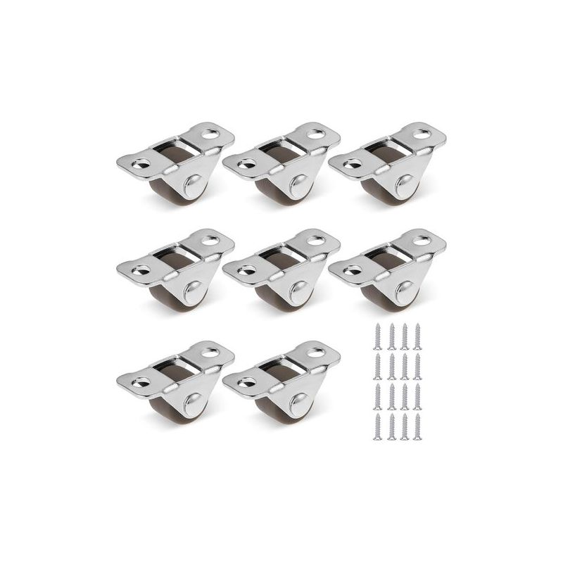 Set Mit 8 Kleinen 1,2 Cm Gummi-möbelrollen Mit Stahlplatte, Mini-rädern, Fester Metallplatte, Flachen Gummirädern Für Kleine Haushaltsgeräte, Möbel Und Projekte
