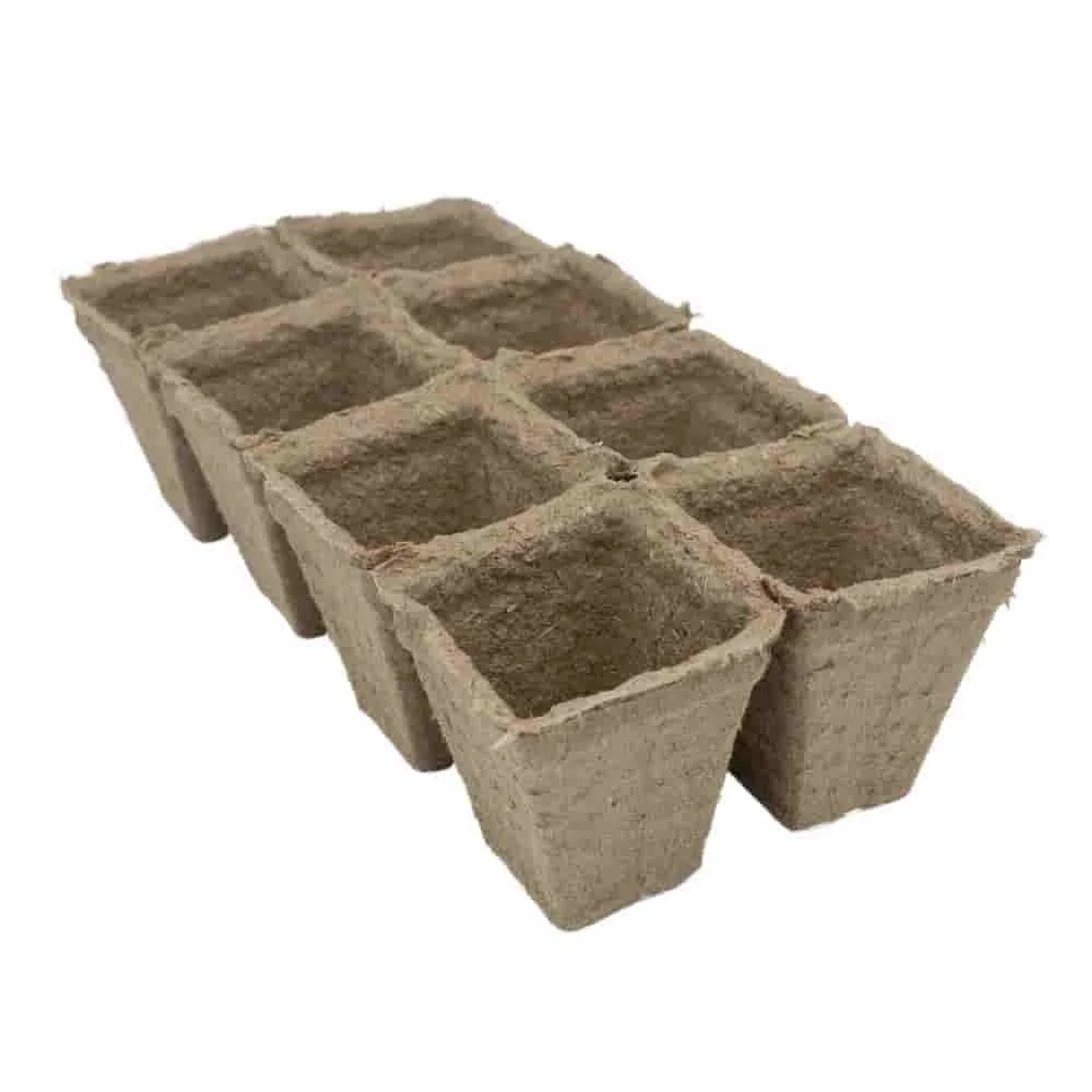 Anzuchtplatten 10 Stück, 6x6 Cm, Kompostierbar, 8 Eckige Töpfe