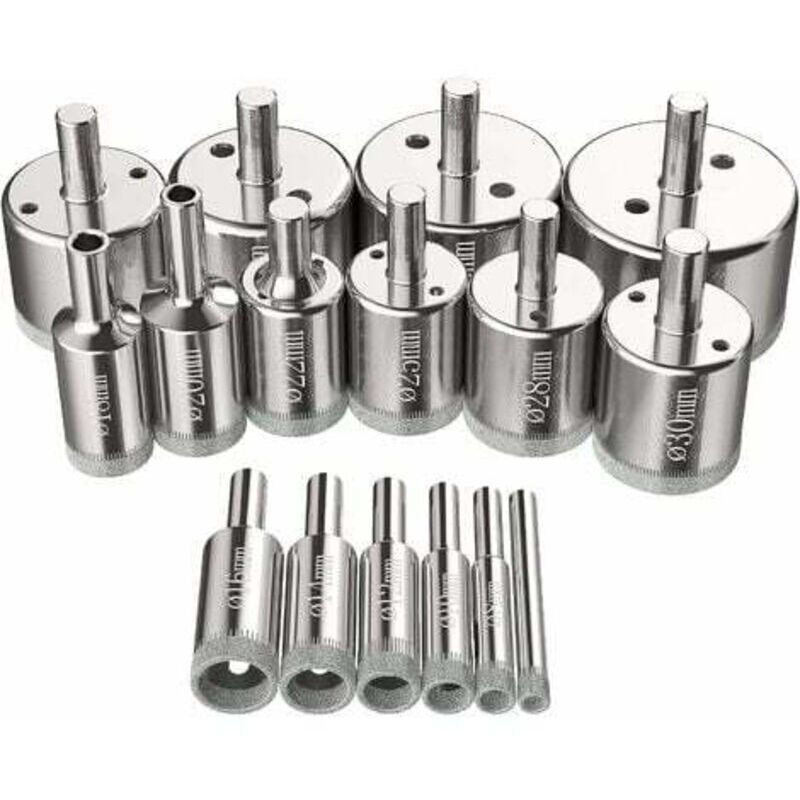 16-teiliges Diamant-lochsägen-set (6–50 Mm) Zum Bohren Von Glas, Stahl, Keramik, Porzellan, Fliesen Und Marmor – Kzq
