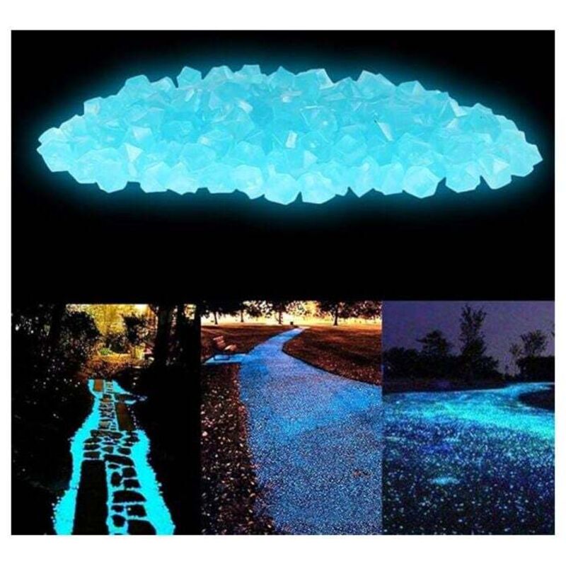 300 Stück Glatte, Leuchtende Harzsteine Für Aquarien, Gärten, Wege, Außendekoration, Blau-kzq