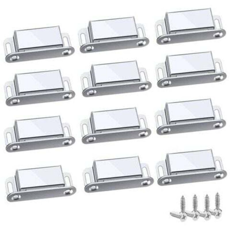 12-teiliges Set Starker Magnetverschlüsse, Robuste Magnete Bis 6 Kg Tragkraft Für Schubladen, Duschtüren, Kleiderschränke, Schränke Und Möbel – 45 Mm – Kzq
