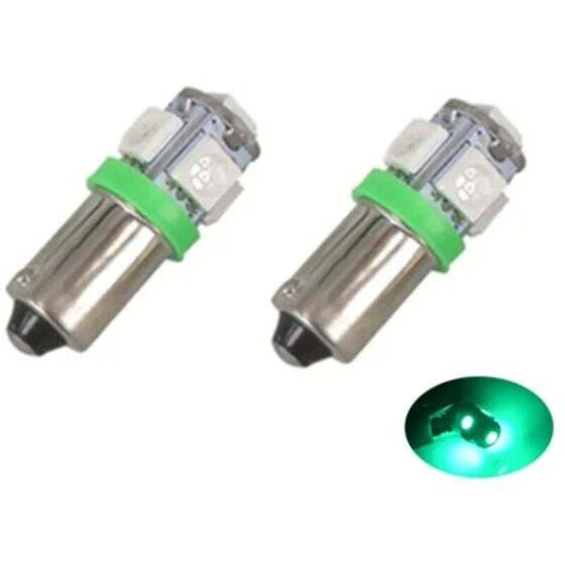 Ba9s 5 Smd5050 Grüne Led-leuchten 2er-pack T4w Form Silbergrau -kzq