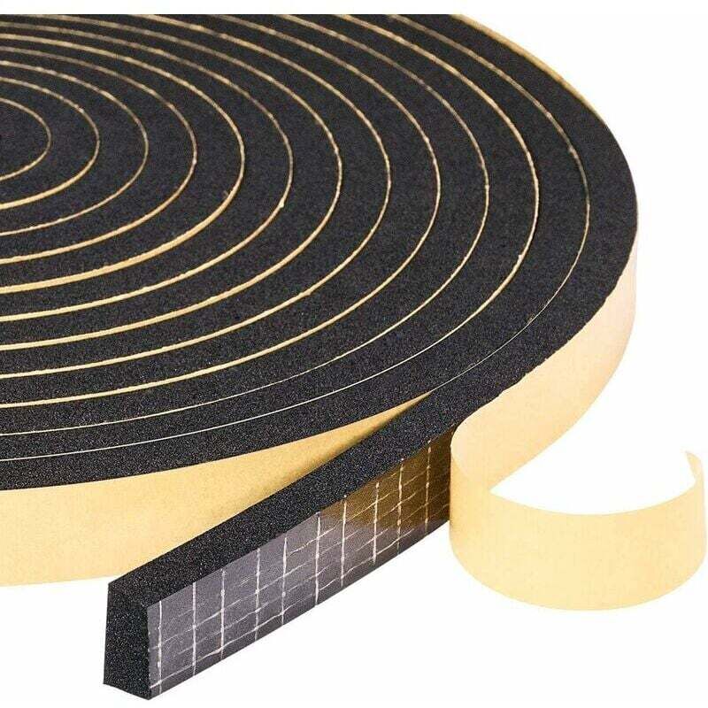 Türdichtungsschaum, Selbstklebender Gummistreifen, Kälteschutz, 2 Rollen, 12 Mm X 10 Mm X 4 M, Schwarz/gelb, Je 2 M - Kzq