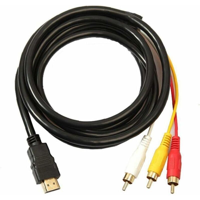 Hdmi-auf-cinch-kabel, 1,5 M, 24 Karat Vergoldete Anschlüsse, Stabile Signalübertragung, Kompatibel Mit Dvd-playern Und Projektoren – Kzq