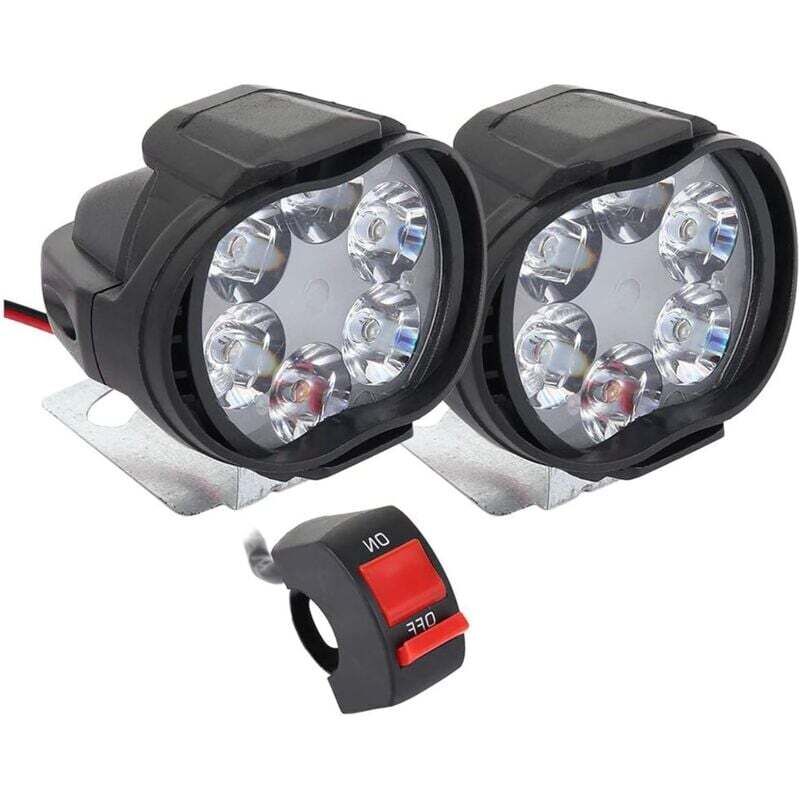 12v Led-zusatzscheinwerfer Für Motorräder, 2-teilige Nebelscheinwerfer Mit Schalter Für Roller/quad - Kzq