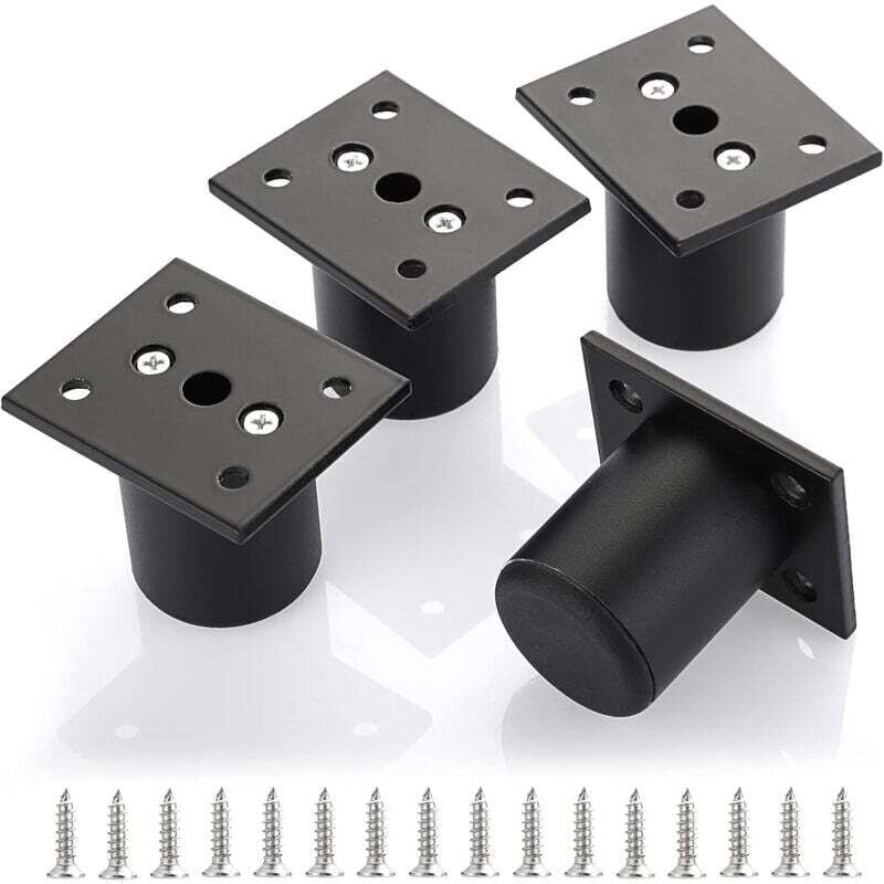 4er-set Verstellbare Möbelfüße Aus Aluminiumlegierung (5,1 Cm) Für Sofas, Diy-projekte, Tv-ständer, Hocker Und Kleiderschränke – Schwarz – Kzq