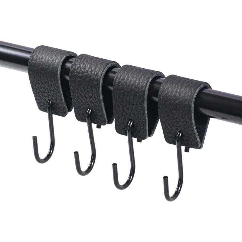 Set Mit 12 S-förmigen Haken Aus Leder Und Edelstahl 304, Ideal Zum Aufhängen Von Tassen, Servietten Und Kleidung – Küche Und Haushalt – Kzq