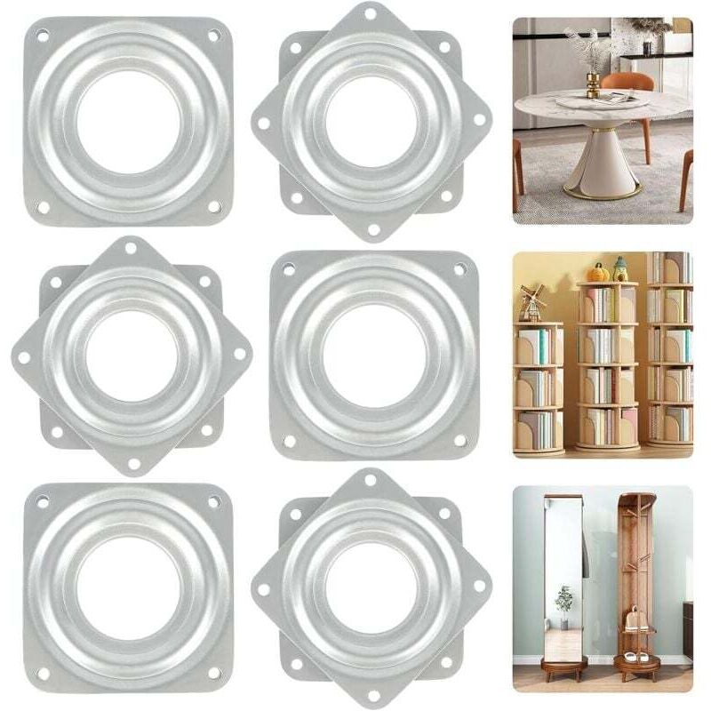360°-drehteller, 6-teilig, Metall, Für Büro, Möbel Und Fernseher, Quadratische Schwenkhalterung Mit Kugellagern - Kzq