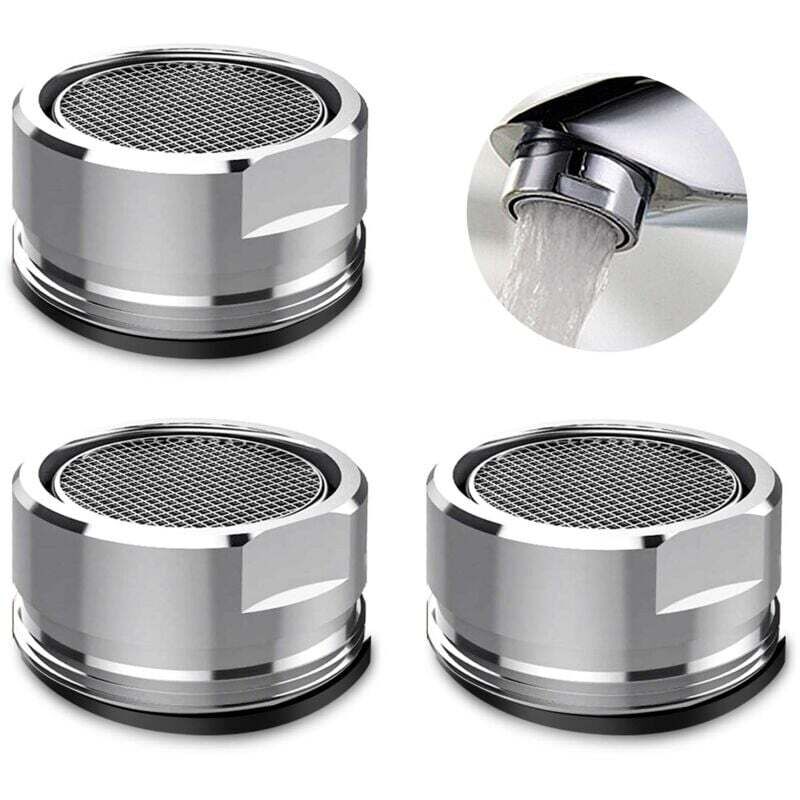 3er-set Wasserhahn-luftsprudler Mit Filter Und Dichtung Für Küche Und Bad, Silber, 24 Mm Außendurchmesser - Kzq