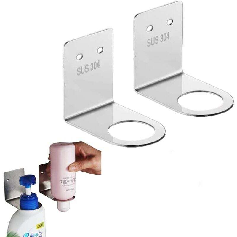 Wandmontierter Seifenspender Und Shampooflaschenhalter, Ablage Für Lotionen, Küche Und Bad – Silber – Kzq