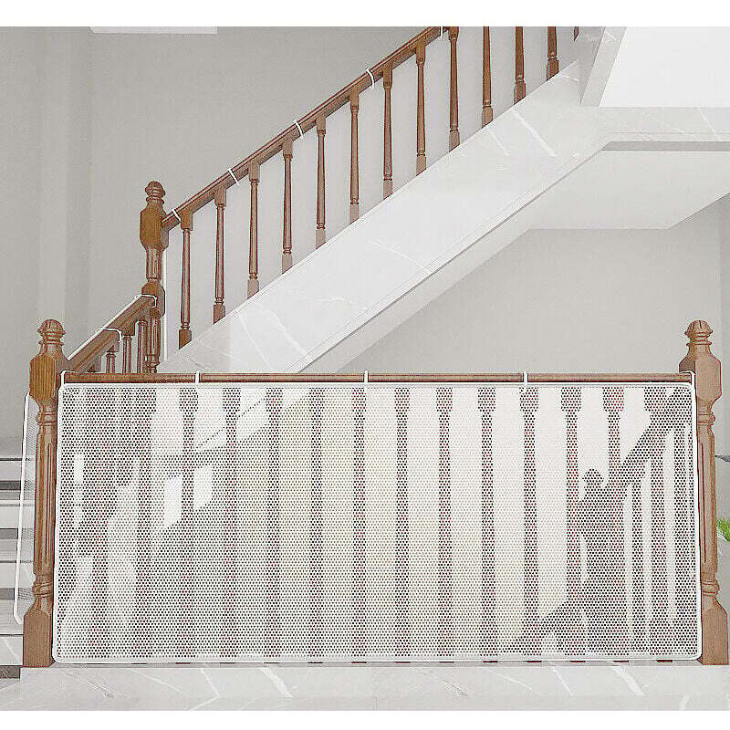 Sicherheitsnetz Für Balkone Und Treppen, Weiß, 4500 X 90 Cm (l X H), Verstellbarer Schutz Für Babys, Katzen Und Spielzeug - Kzq