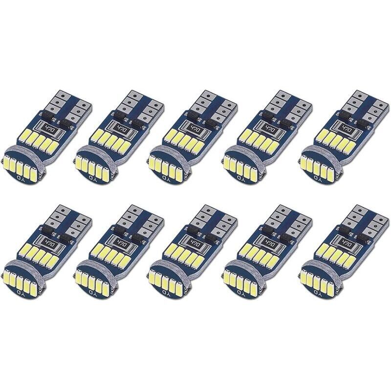 10er-pack T10 W5w Canbus-fehlerfreie Led-lampen, 15 Smd 4014 Für Die Fahrzeuginnenbeleuchtung, Weiß 6000k, 194 168 2825, 12v Dc - Kzq