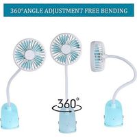 Ansteckbarer Usb-kinderwagenventilator, Flexibler Und Faltbarer Elektrischer Mini-tischventilator Mit 2000 Mah Akku, Ideal Für Büro, Autositz Usw.
