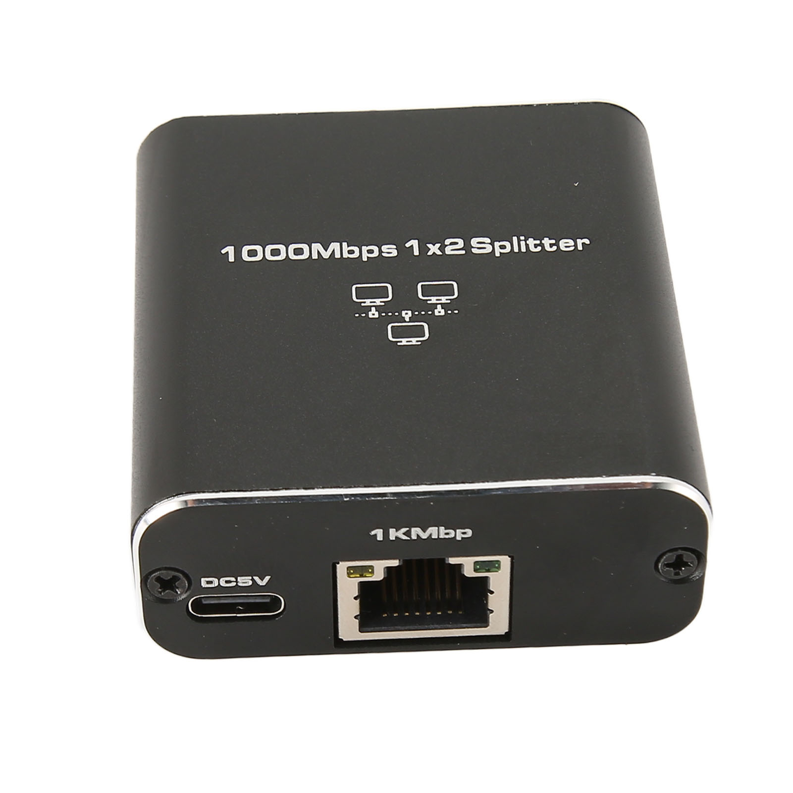 Gigabit-1000-mbit/s-splitter, 1 Eingang, 2 Ausgänge, Rj45-anschluss, Aluminiumlegierung, Für Pc, Laptop Und Router