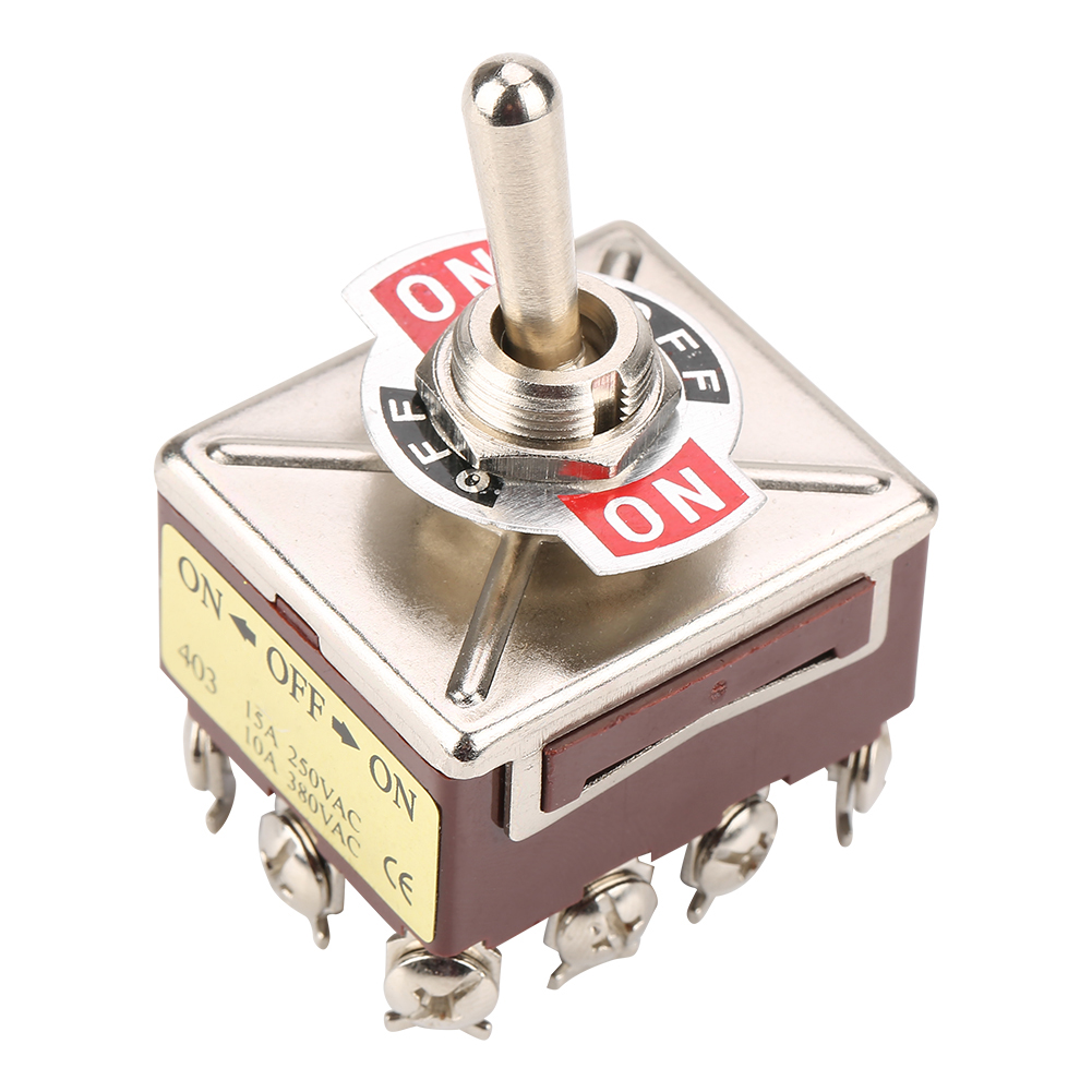 3-positionen-wippschalter Ein/aus/ein, 4pdt, 12 Pins, 12 Mm, 15 A/250 V Ac, 10 A/380 V Ac