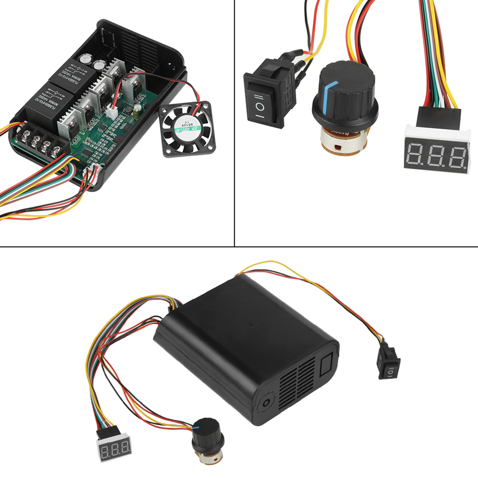 Drehzahlregler Für 10-55v 40a Gleichstrommotor Mit Digitalanzeige Und Umkehrschalter (cw/ccw).