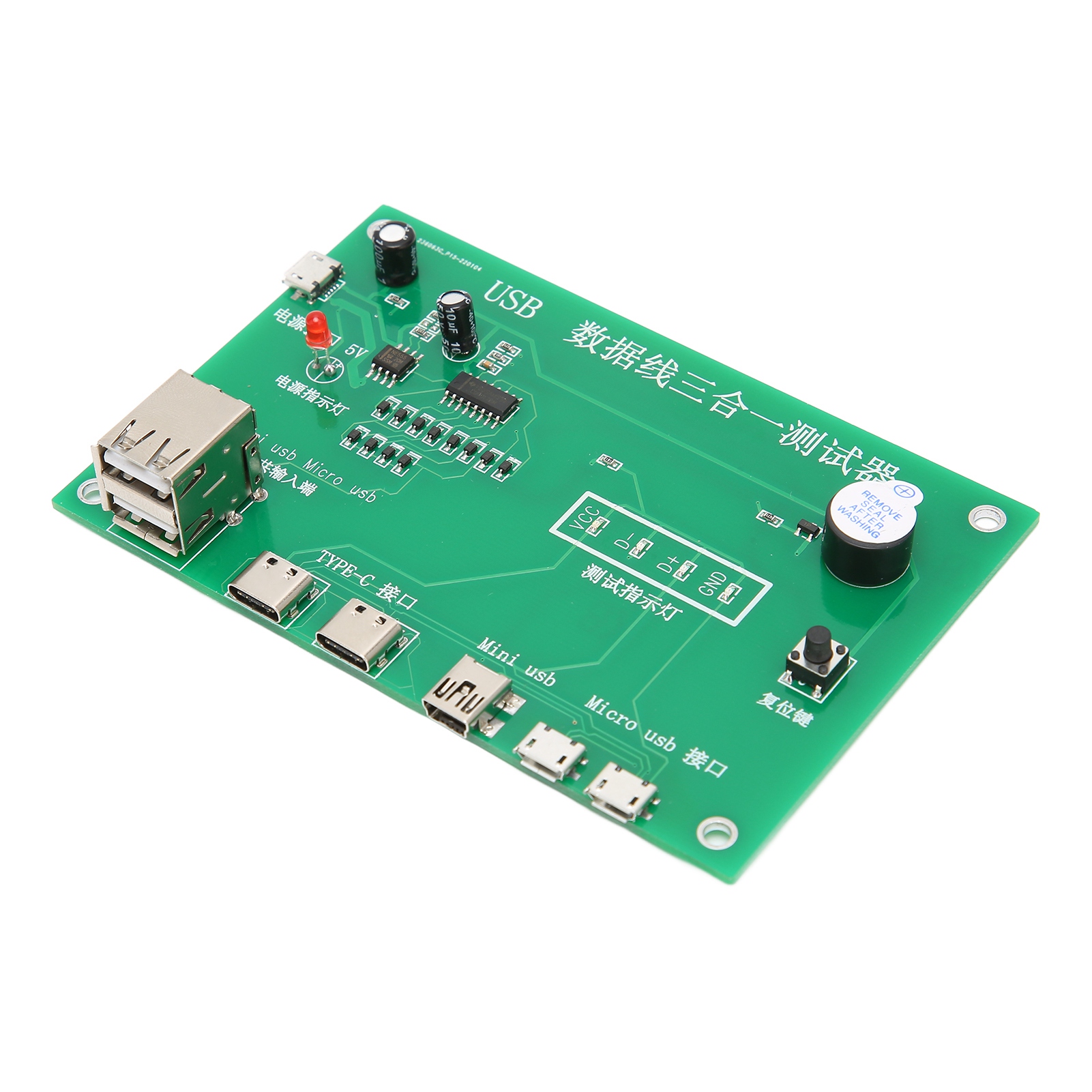 3-in-1 Ladekabeltester: Testplatine, Usb-kabel, Triad-tester Mit Typ-c-, Micro-usb- Und Mini-usb-anschlüssen, Testwerkzeug Für Leiterplatten Und Datenleitungen.