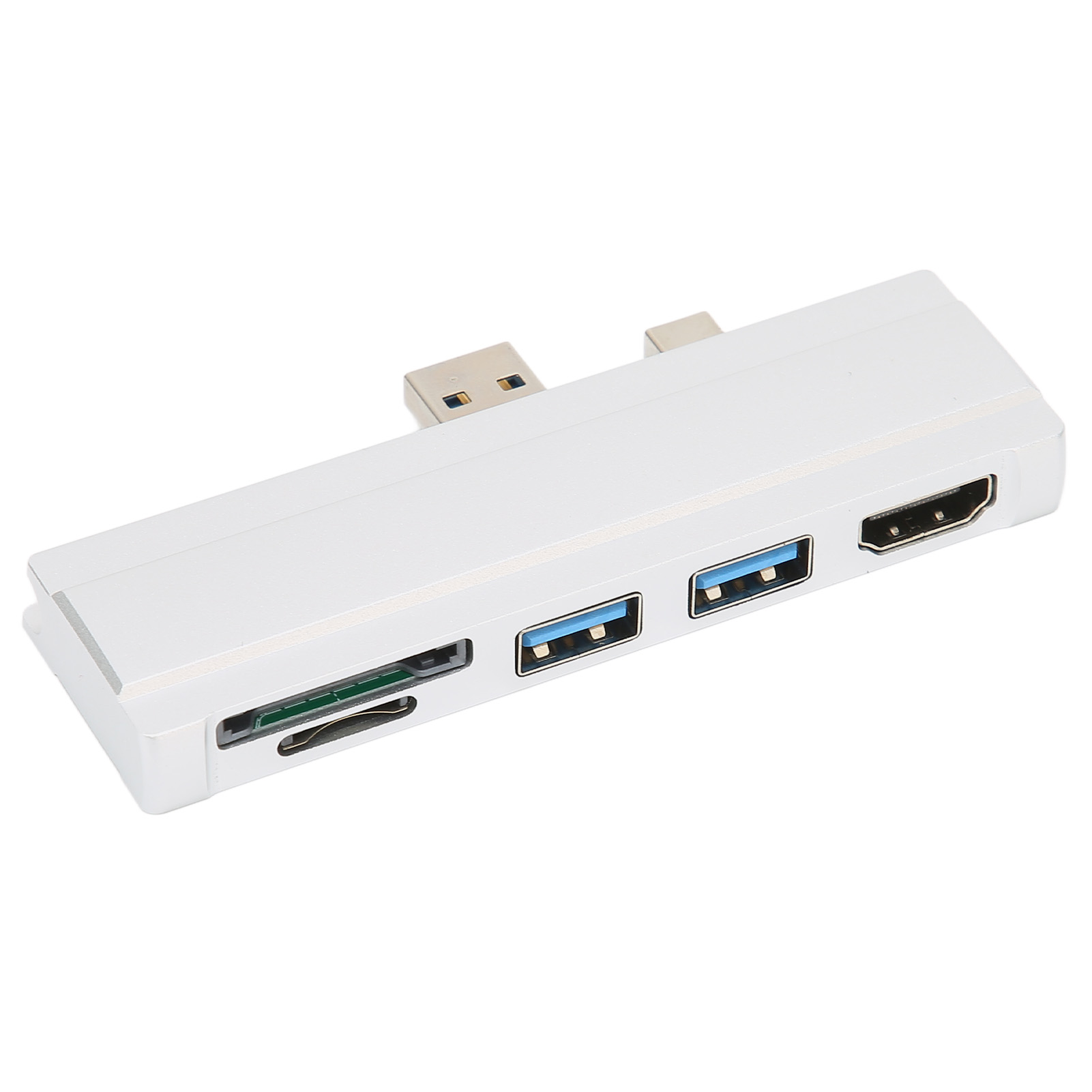 Surface 5-in-1 Dockingstation: 5 Gbit/s Speicherkartenleser, 4k-auflösung, Aluminiumgehäuse, Hot-swap-fähiger Usb 3.0-hub, Kompatibel Mit Windows 10 Und Windows Xp (silber).