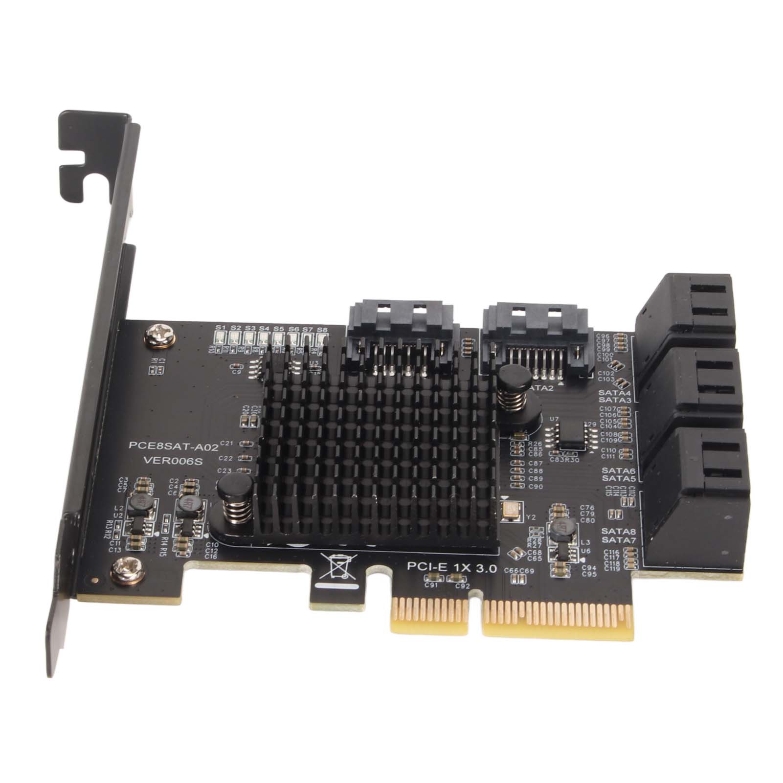 8-port-sata-karte, Kompatibel Mit Hot-swap-fähiger Boot-systemfestplatte, Pcie-zu-sata-3.0-erweiterungskarte Mit Kurzer Partition Für Windows Und Linux