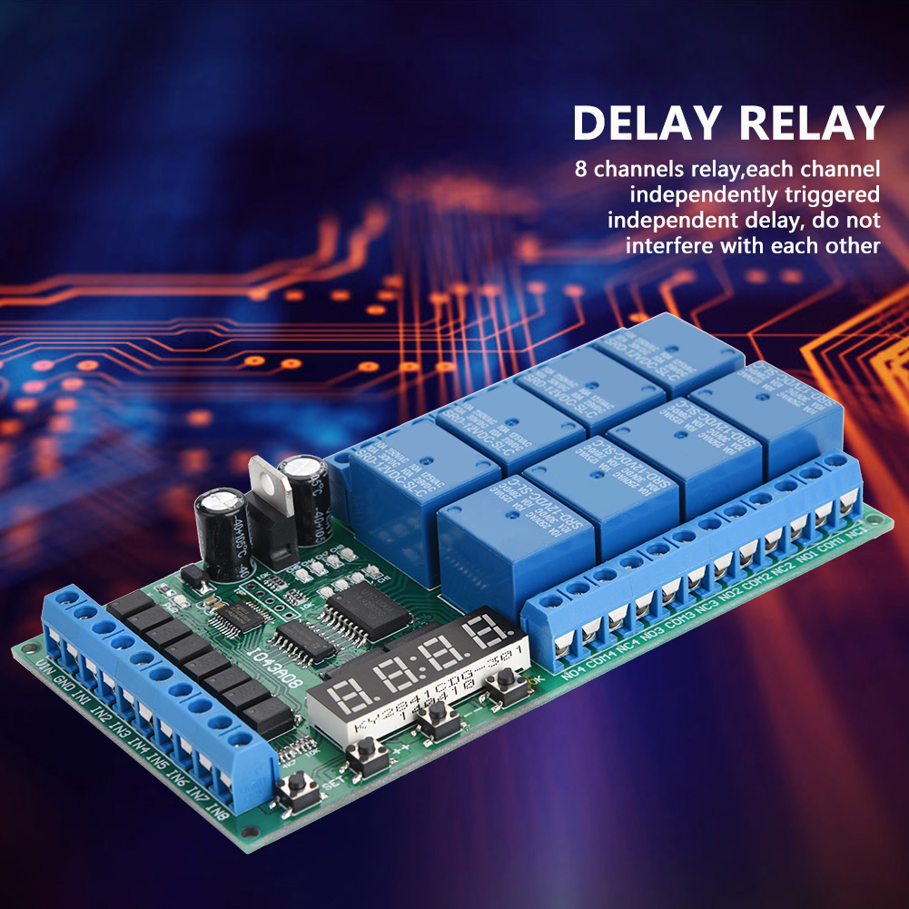 8-kanal 12v Dc Multifunktions-led-digital-zeitverzögerungsrelaismodul