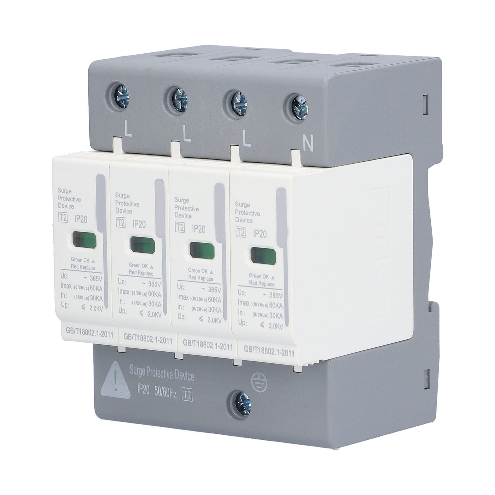 Berm Überspannungsableiter, Überspannungsschutzgerät (spd), 220v/380v Stromkreisschutzschalter, 4p60ka
