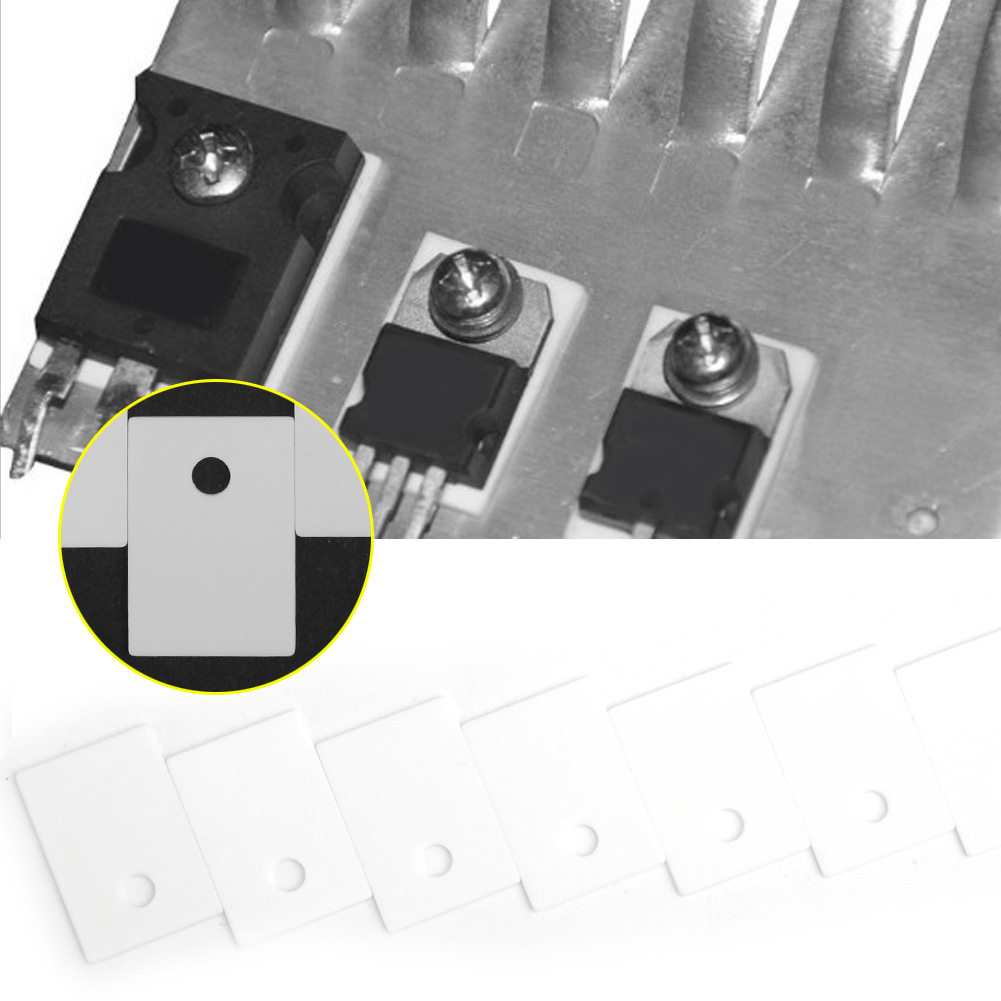 100 To-220 Aluminiumoxid-keramik-isolierplatten, 3,2 Mm Löcher, Für Mos- Und Igbt-transistoren, Kühlträger.