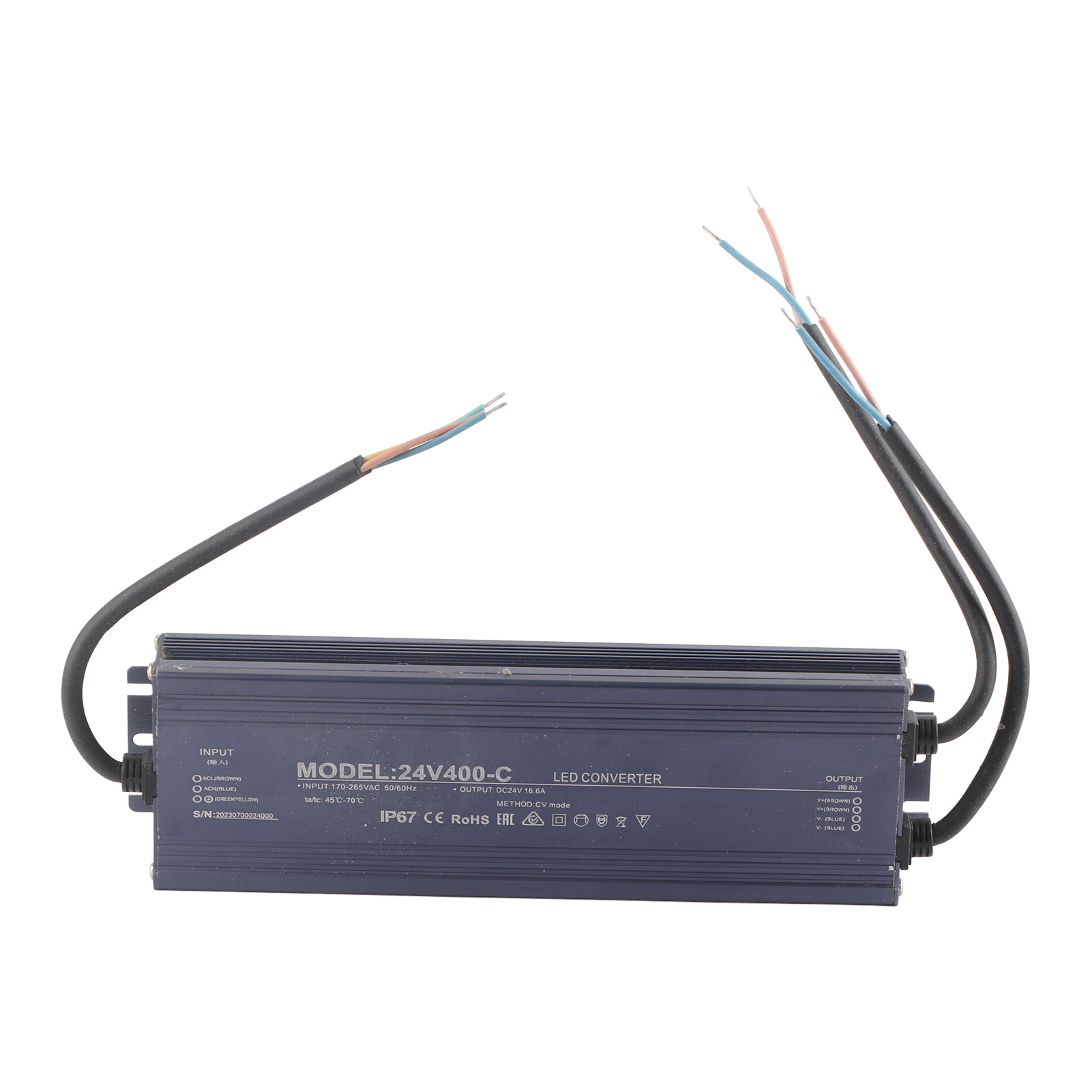 Ip67 Wasserdichtes Led-netzteil Mit Konstanter Spannung, 400 W, 170-265 V/24 V, 16,6 A, Mit Schutzchip.