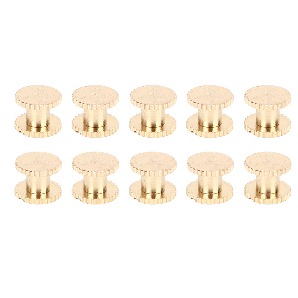 Set Mit 10 Gerändelten Flachkopfnieten Aus Vergoldetem Messing Für Gürtel, Rucksäcke Und Möbel