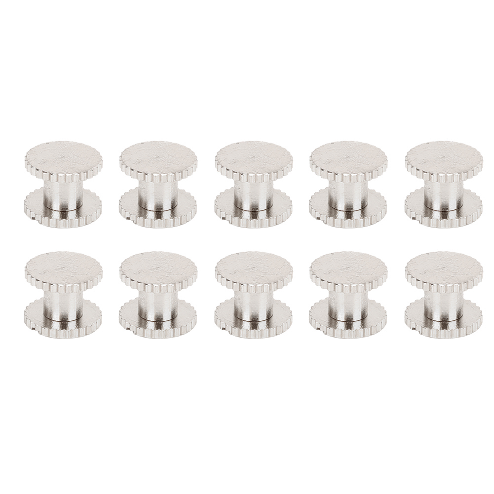 Set Mit 10 Gerändelten Flachkopfnieten Aus Versilbertem Messing Für Gürtel, Rucksäcke Und Möbel