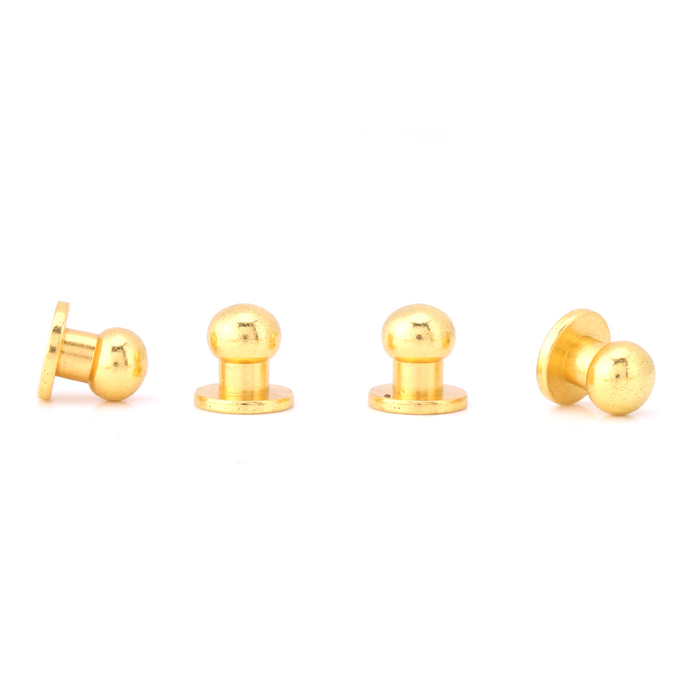 20 Vollkupfer-rundkopfnieten, Knöpfe, Lederhandwerkszubehör (108 Mm, Gold)
