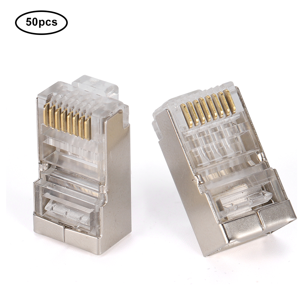 50 Vergoldete Cat6 Rj45 Modularstecker Für 8p8c Ethernet-netzwerkkabel
