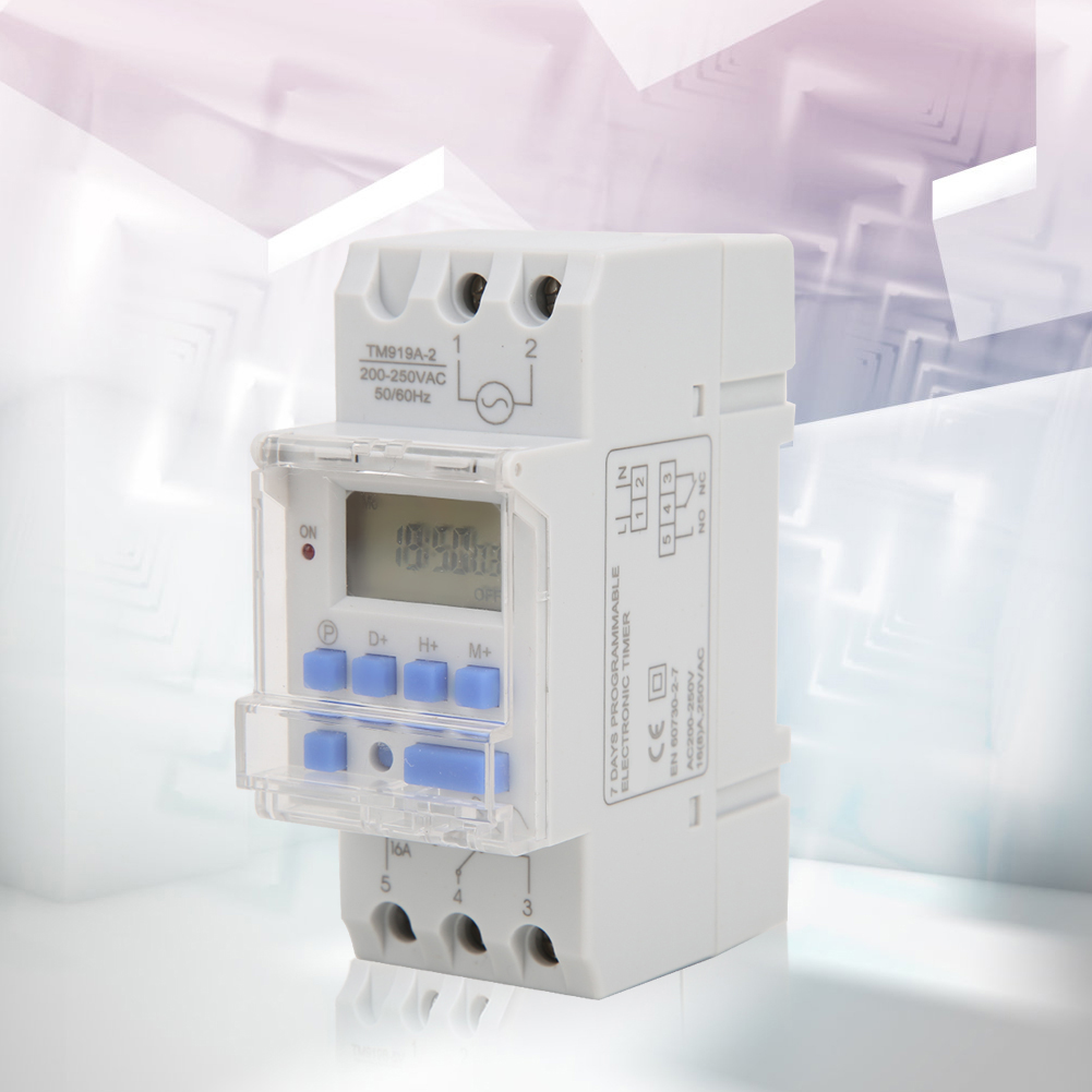Tm919a-2 Programmierbarer Digitaltimer, 200–250 V Ac, 16 A, Mit Lcd-anzeige Und 7-tage-programmierung