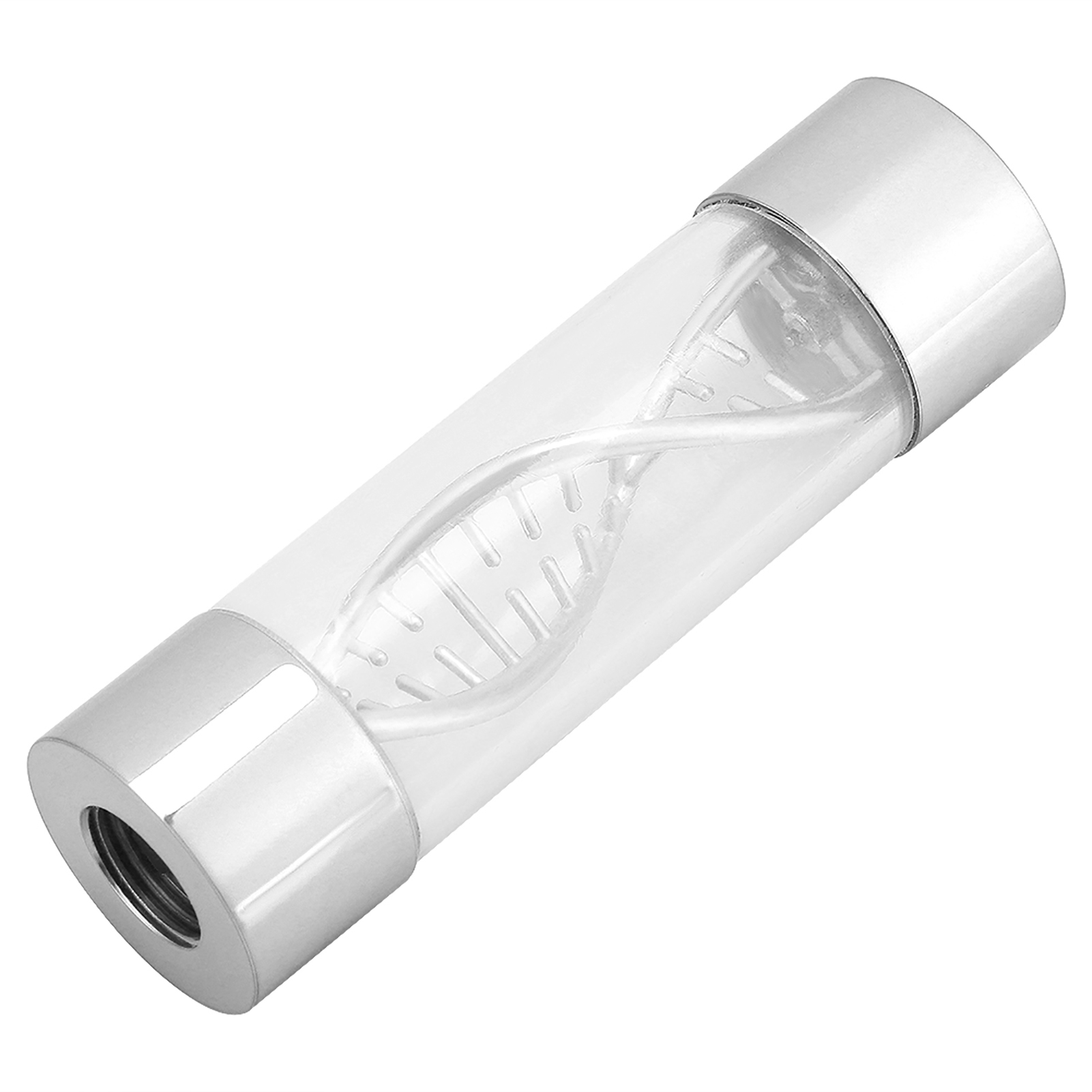 Mehrfarbiger Spiralförmiger Wasserdurchflussmesser Aus Metall, G1/4 Innengewinde Für Computer-flüssigkeitskühlung (silber)
