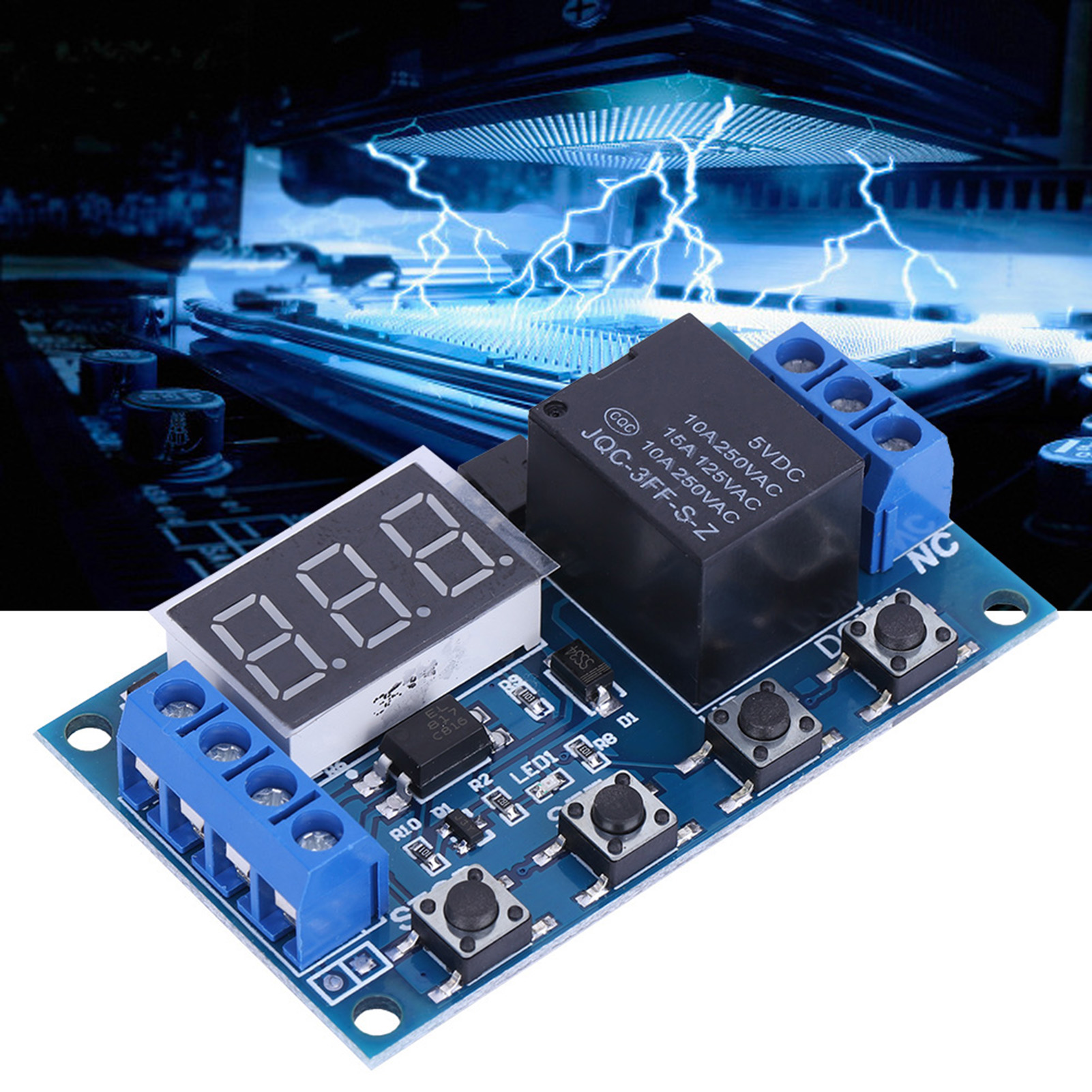 Ein-/ausschalt-timer-relaismodul Mit Digitaler Led-anzeige, 6–30 V Dc-netzteil, 5 V Micro-usb-anschluss