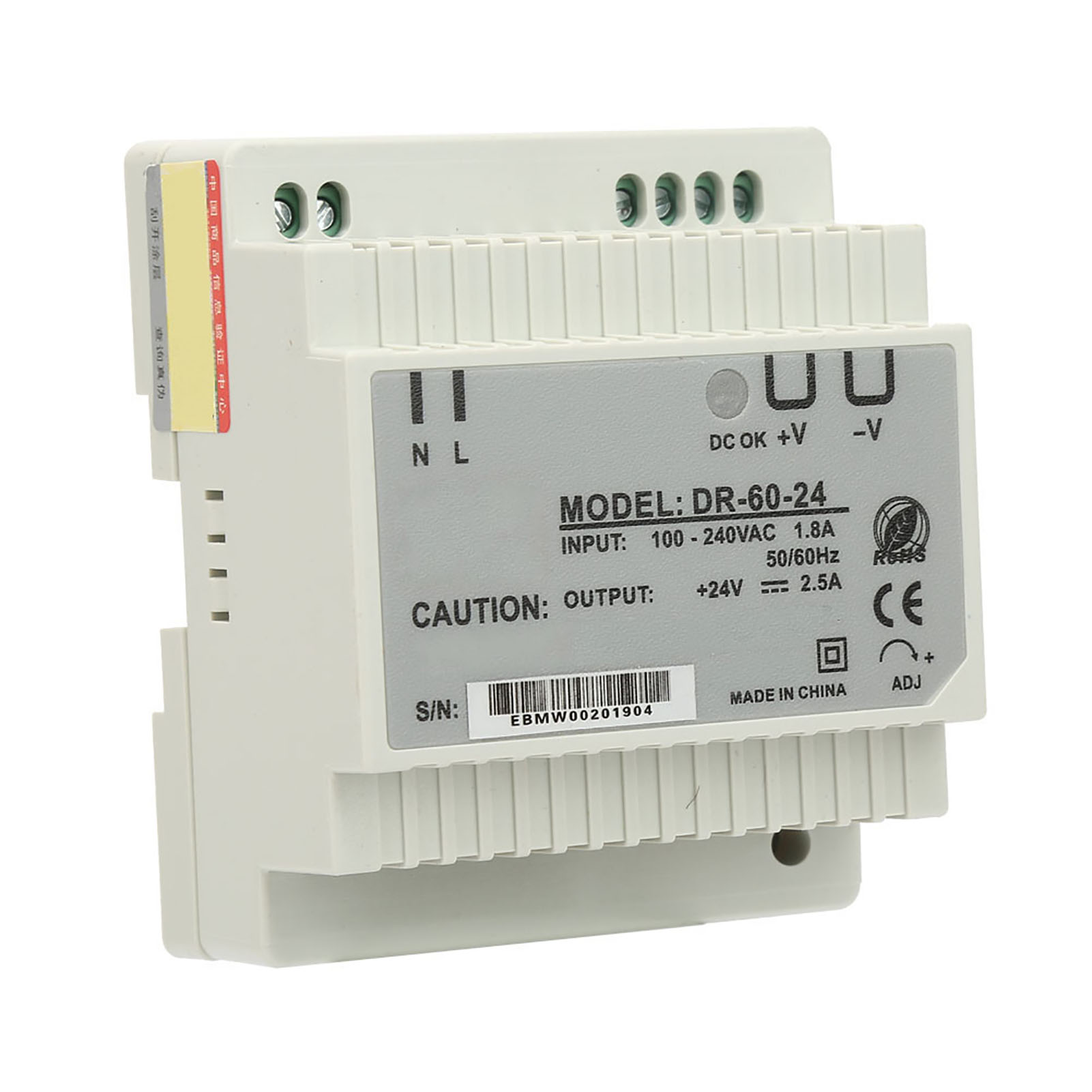 Dr-60-24 60w Ac/dc Schaltnetzteil Mit Einem Ausgang (24v) Für Din-schienenmontage