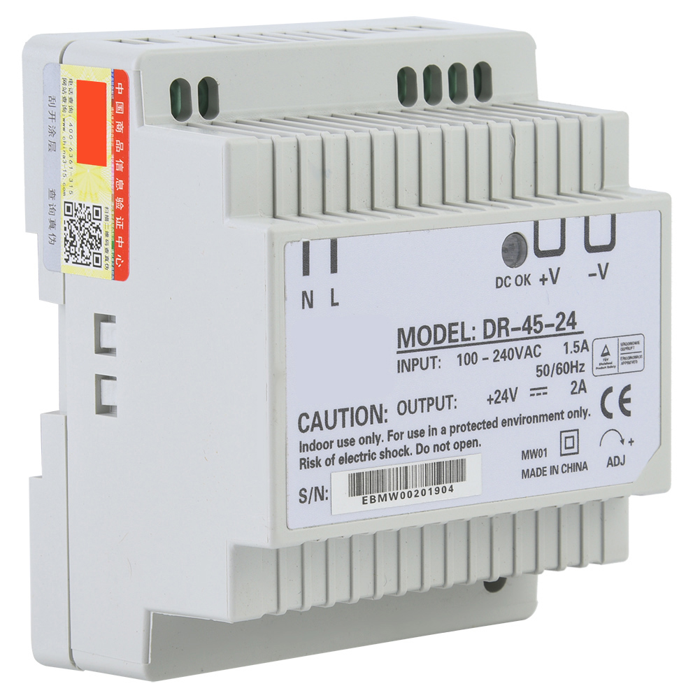 Dr-45-24 45w Ac/dc Schaltnetzteil Mit Einem Ausgang (24v) Für Din-schienenmontage